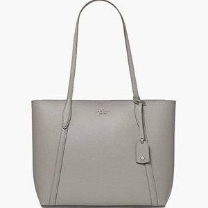 KATE SPADE CARA LARGE TOTE SHOULDER BAG LAPTOP CARRYALL (Nimbus Grey)